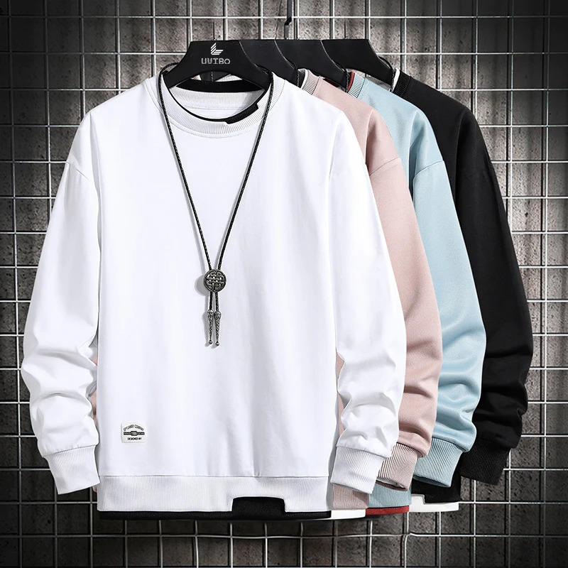 2024 Spring and Autumn Fashion Solid Color Round Neck Long sleeved Sweater for Men Womens Casual Sports Shirt 250729