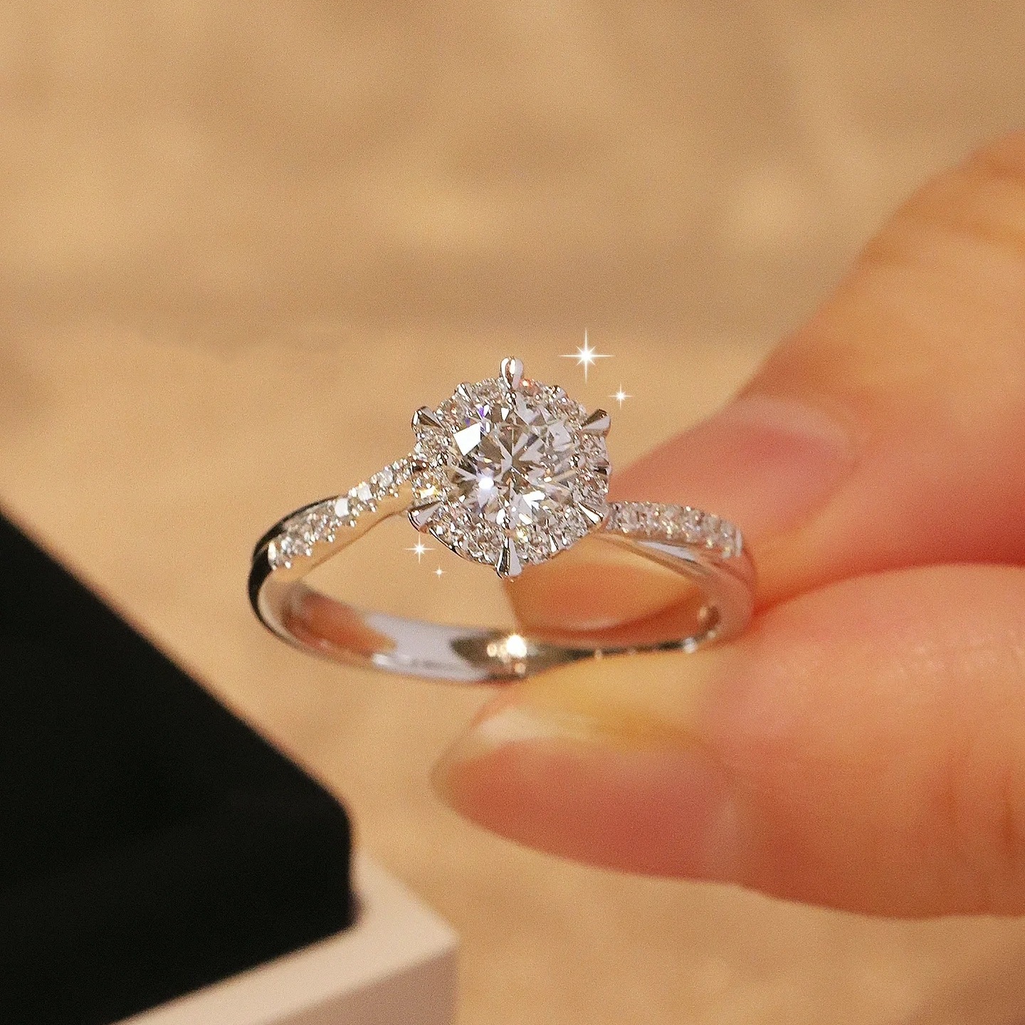 Choucong Gorgeous Sparkling Wedding Rings Luxury Jewelry 925 Sterling Silver 1CT Round Cut Lab Moissanite Diamond Party Elegant Women Bridal Ring Lo