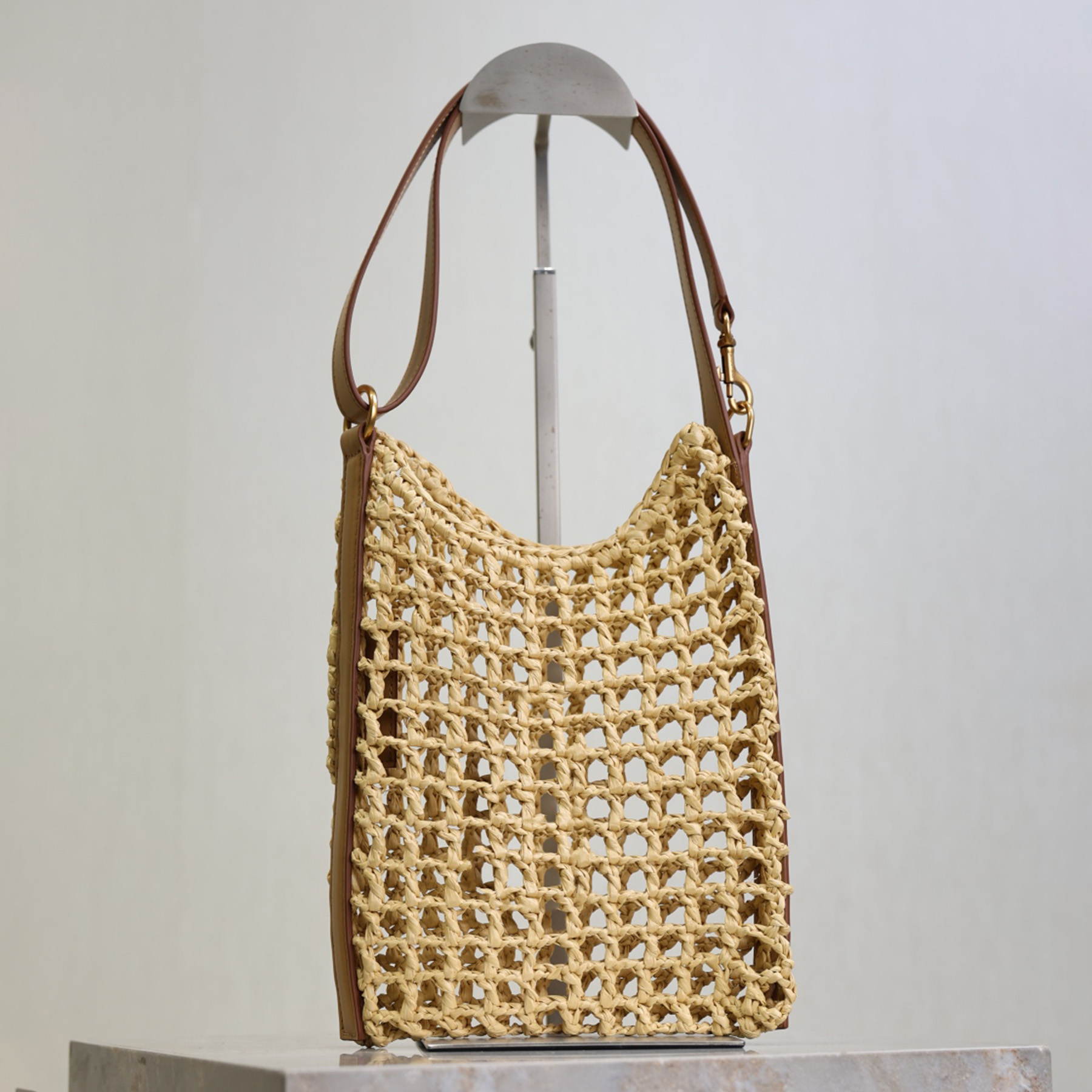Top Quality 10A Mini Oxalis Shoulder Bag Luxury Designer Straw Genuine Leather Handbag Golden Hardware Tote Bag Fashion Women Casual Shopping Clutch