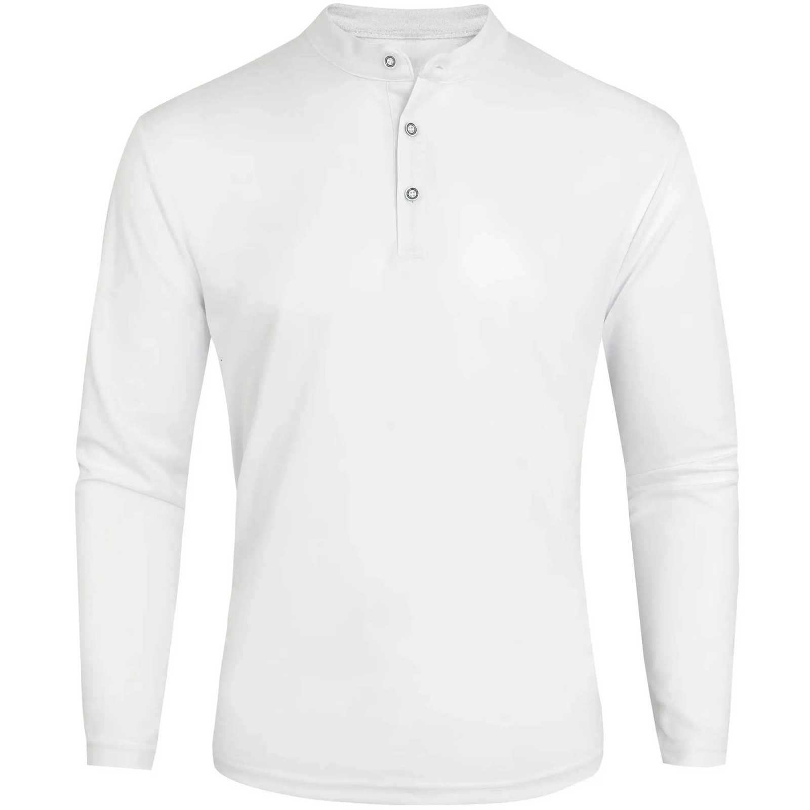 Mens Henry Collar Long Sleeve Polo Shirt Mens Autumn Casual Breathable Daily Spring High Quality Bottoming Shirt TT XJ250805