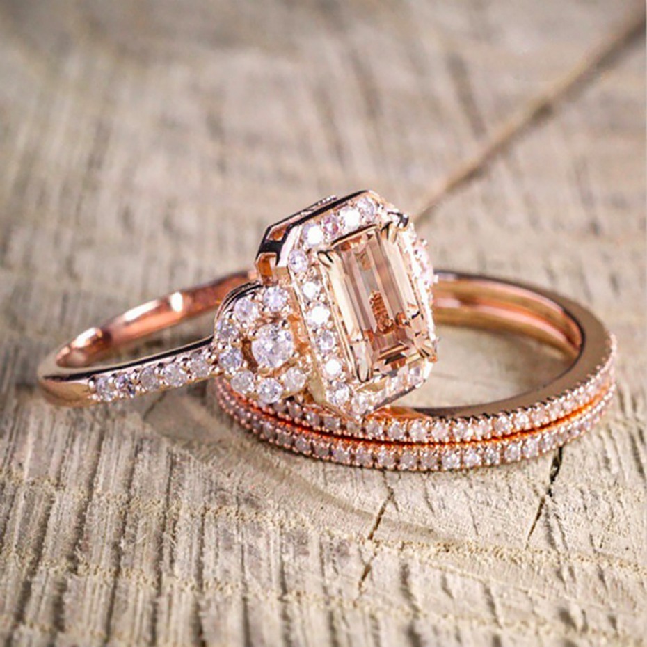 Luxury Designer Rings Rose Gold Plated Diamond Rings Geometry Design High Quality Inlaid Zircon Wedding Party Jewelry Accessories