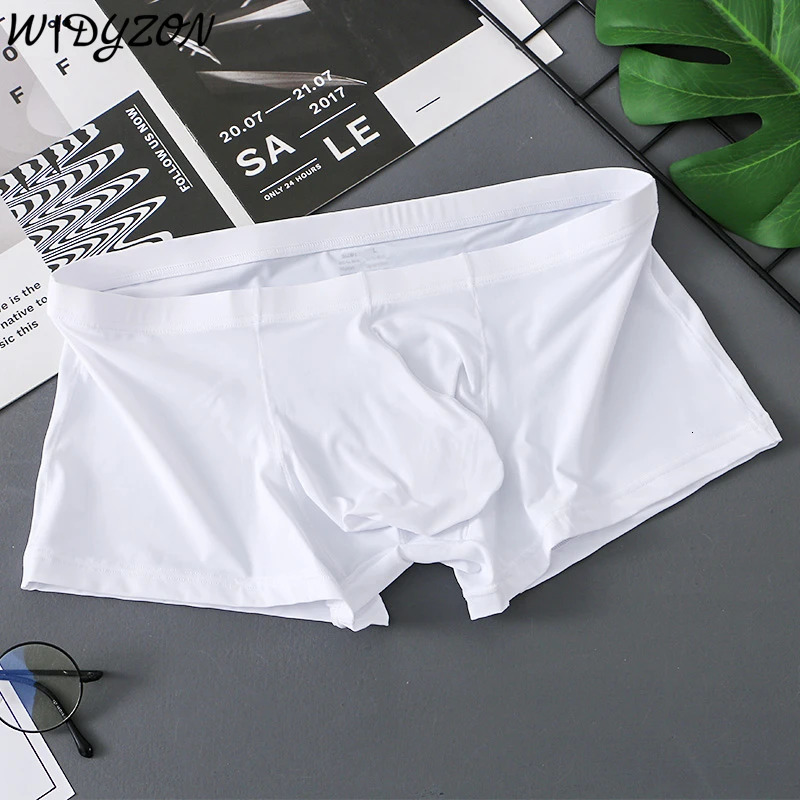 Ice Silk Boxershorts Men Boxers Underwear Man Sexy Solid Underpants Hombre Trunk Shorts Pouch Mens Panties Cuecas Calzoncillos 250724
