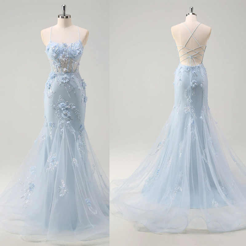 Elegant Mermaid Evening Dresses Appliques Beaded Sequin Lace Backless Sleeveless Prom Gown Vestido De Noite Customized