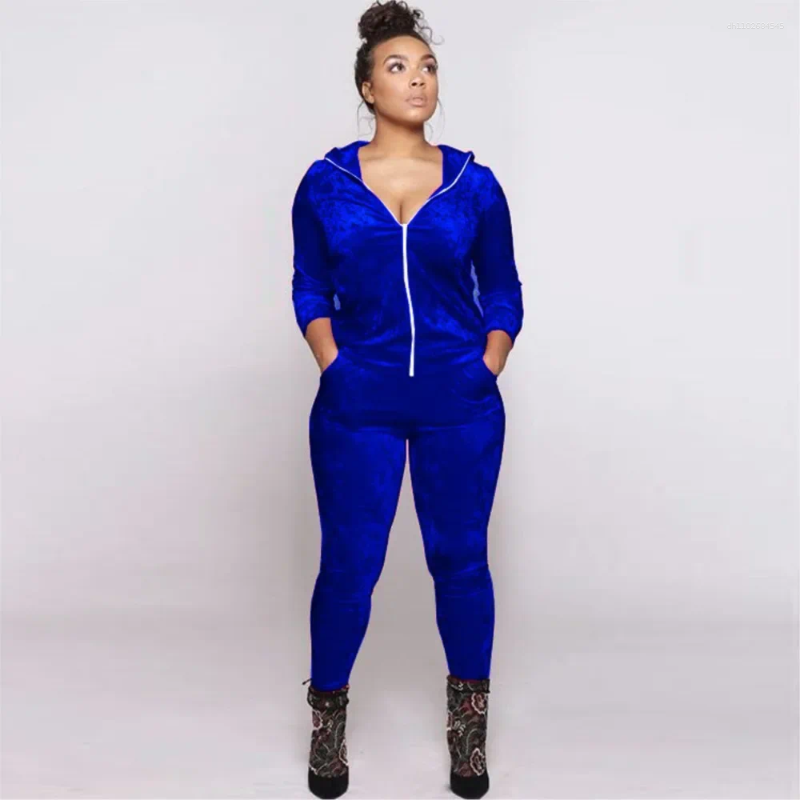 Women's Two Piece Pants CPSYMYM Autumn And Winter Velvet Hoodie Zipper Casual For Suit Fashion Slim Trousers Sports Jogging 2 Set Fema