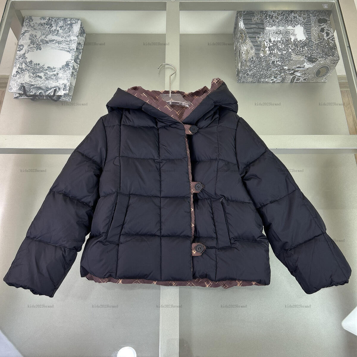 New down baby jacket flower full print child Outwear Winter warmth kids designer clothes girls boys coat A965X27N228