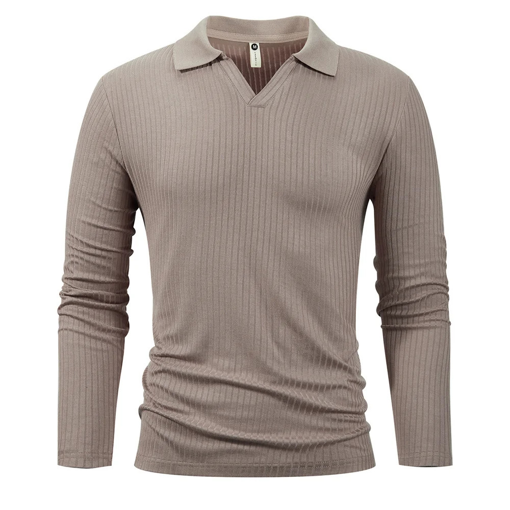 King Billion Cotton Long Sleeve T-Shirts Men T-shirt High Quality Slim V-neck Stripe Shirt Autumn Winter Male Top Tees Male 250804