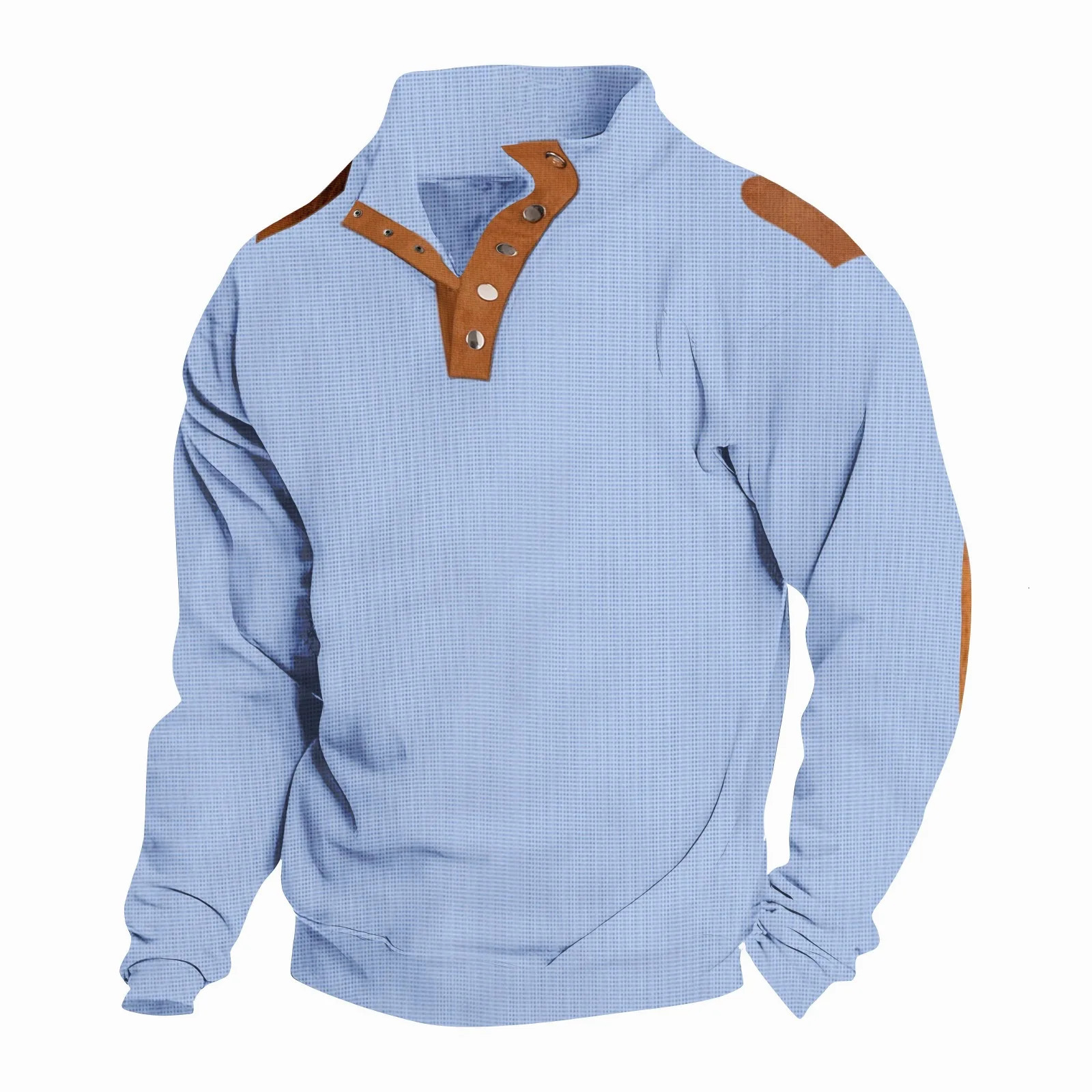 Europe and the United States spring Hawaii mens long sleeve button POLO shirt sports POLO shirt top 250804