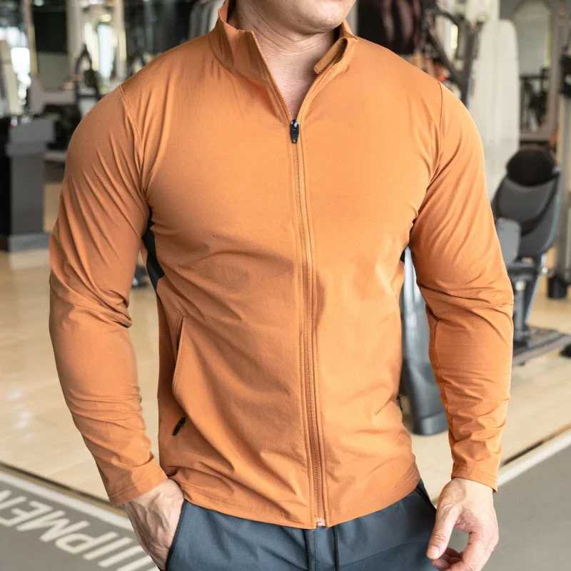 Mens Sports Fitness Jacket Running Training Clothes Autumn and Winter Long-sleeved Quick-drying Outer Jacket XJ250805