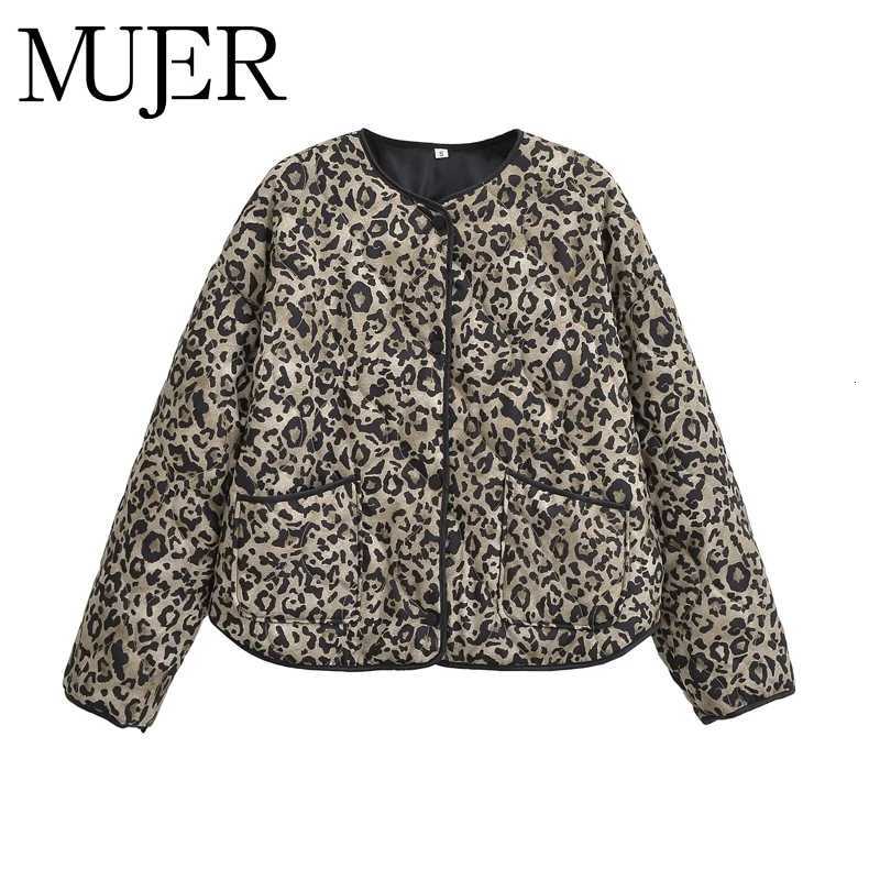 MUJER Leopard Print Jackets for Women Coats Oversized Jackets Woman 2025 Snap Button Overcoat Female Long Sleeve Womens Jacket Z250804