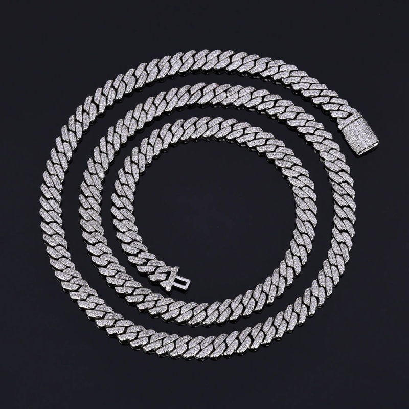 Cuban necklace man hip hop style necklace for woman fashion personality gold silver color bracelet men exquisite shine moissanite chains for men faf