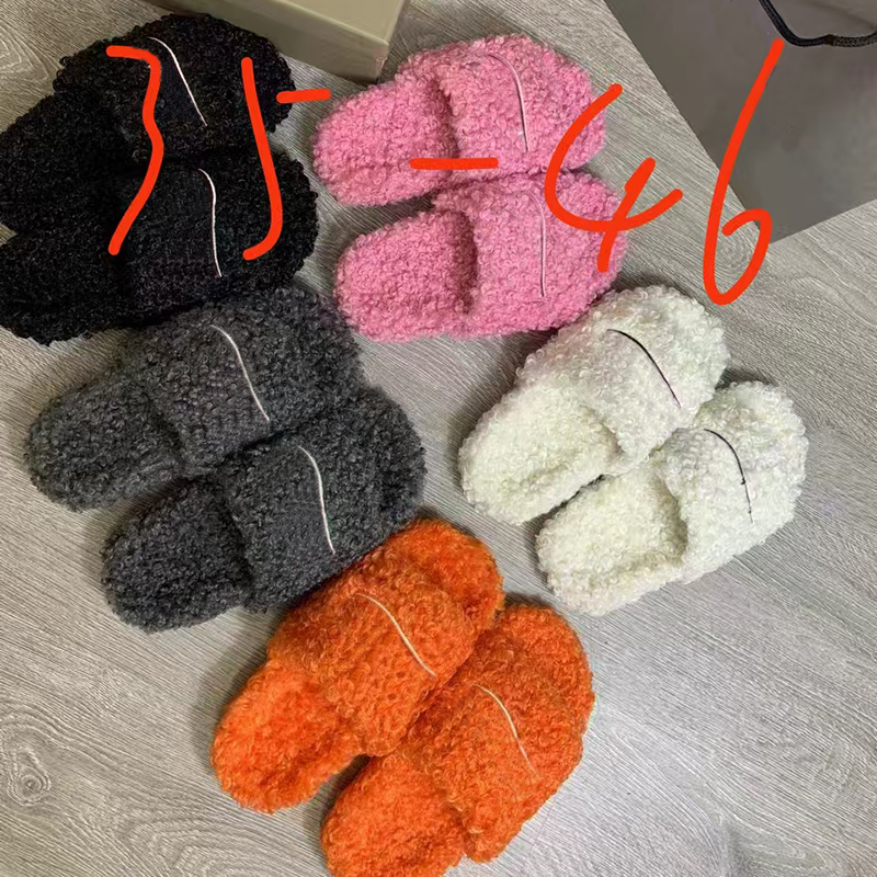 Fur slides luxury furry slides designer slipper winter shoes women mens sliders wool slippers home flip flop slipper fluffy furry warm letters outdo