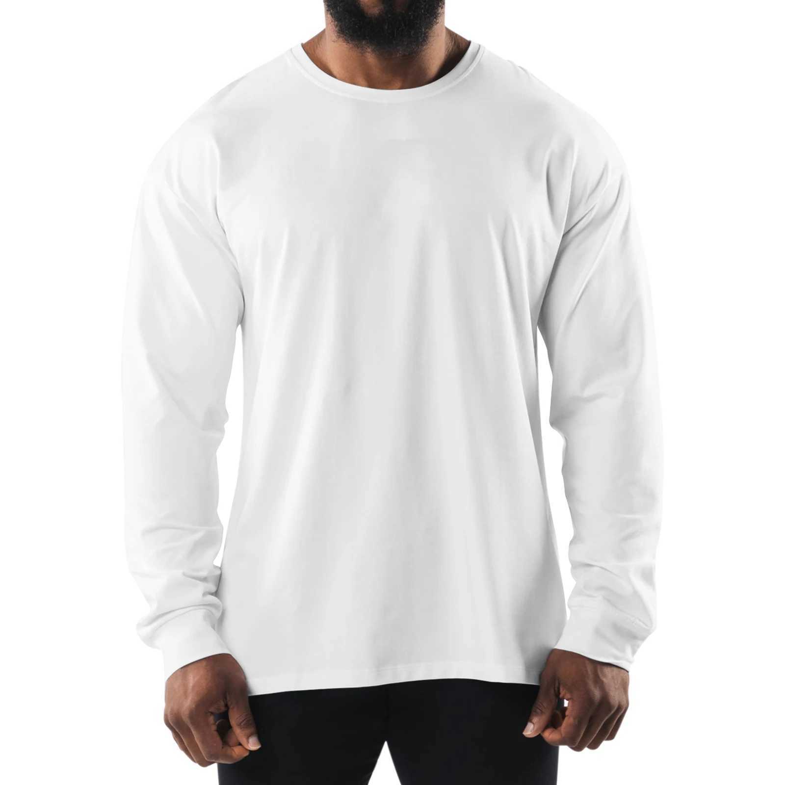 Mens T-Shirt Long Sleeve Crewneck Tee Shirts Classic Loose Fit Workout Tops for Men Gym Clothes S-XXL XJ250805