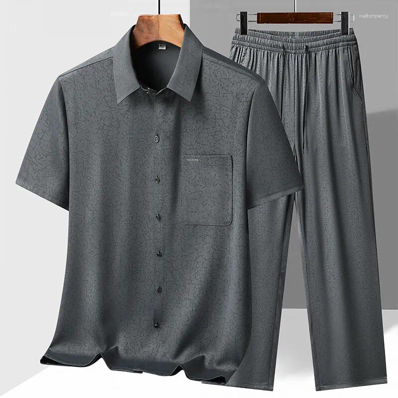 Men's Tracksuits (Shirts Pants) Spring Summer Cotton Linen Chinese Tang Suit Style Hanfu Set