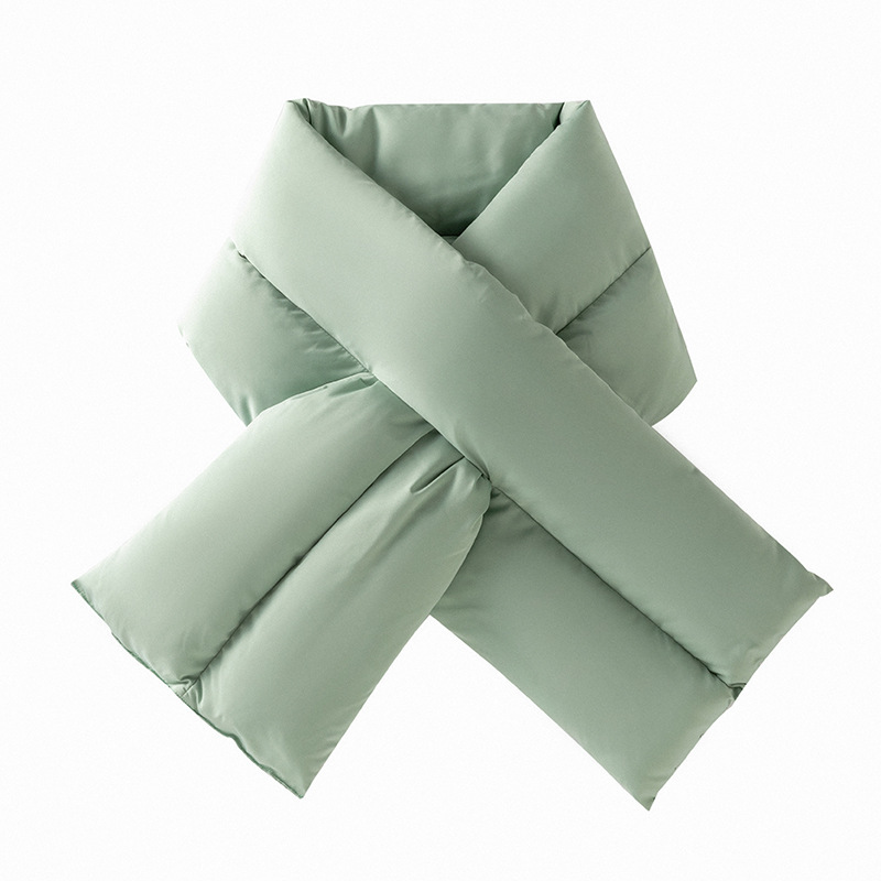 K1595 Warm Korean scarf winter women's high-end fashion neckband thick solid color long European and American cross-border down scarf