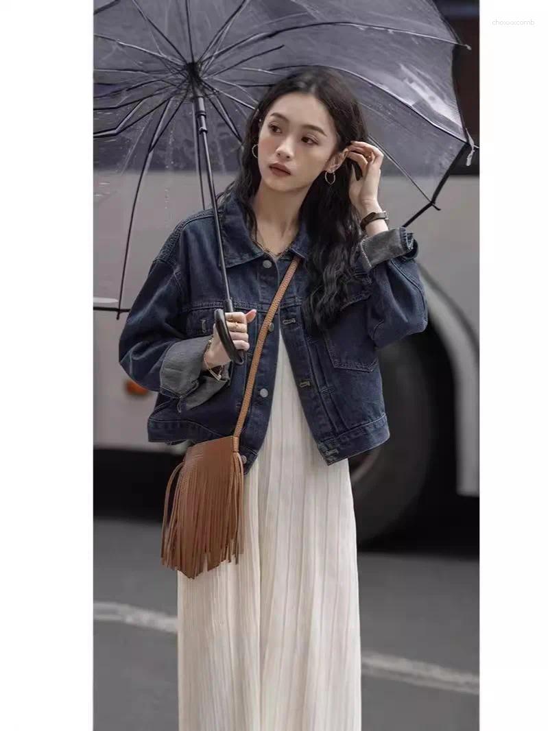Women's Jackets Ms. Spring And Autumn Ins Hong Kong Style Denim Jacket Short Small Casual Korean Loose Tops Female Casua