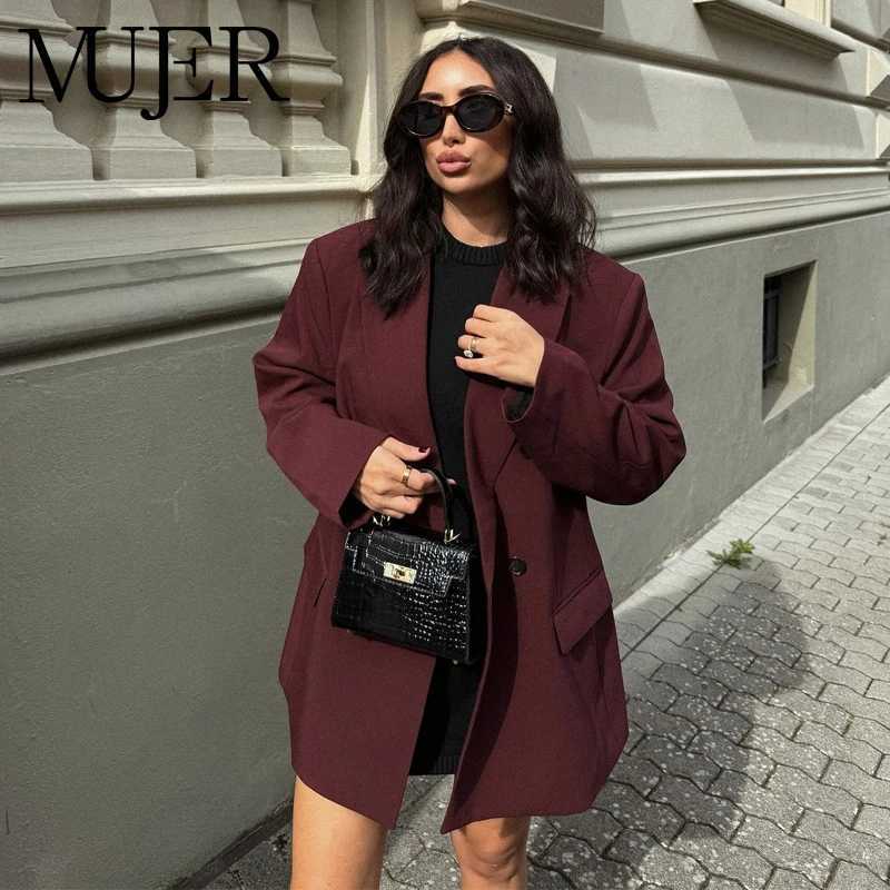 MUJER 2025 Straight Long Blazers for Women Winter Outerwears Womens Blazer Jackets Streetwear Coat Long Sleeve Blazer Woman Z250804