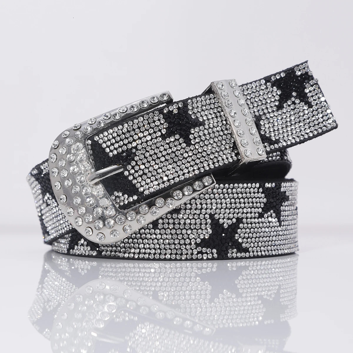Women Gorgeous and Shiny Rhinestone Belt For Jeans Pants Western Cowgirl Bling Studded Ladies Fashion Belt Gift For Women 250729