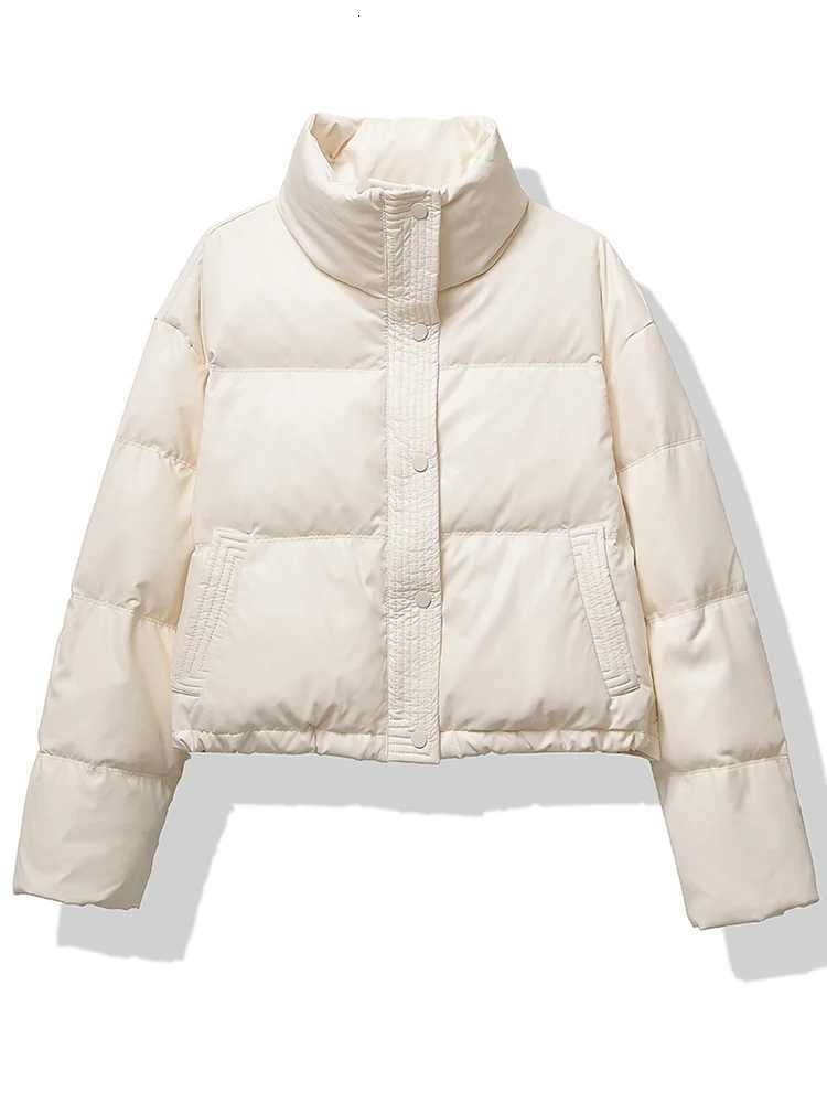 HELIAR Women Thickened Mock Neck Cotton-padded Jacket Single Breasted Pocket Casual Down Coat Winter Warm Loose Short Coat Fall Z250804