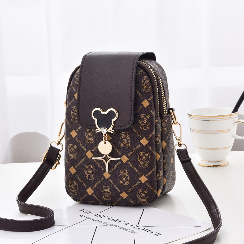 High End Women's Mini Handbag Free Shipping Designer Luxury Phone Bag New Fashionable Single Shoulder Crossbody Bag Soft Leather Multi-layer Sm