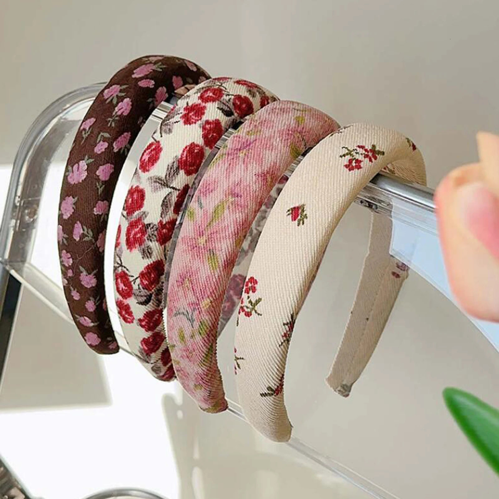 PROLY Fashion Women Headwear Floral Twill Cotton High Quality Headband Sponge Hairband Adult Hair Accessories 250730