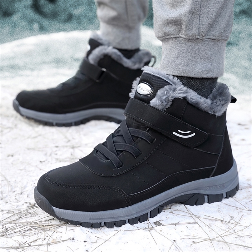 Snow Boots for Men Casual Winter Shoes Platform Non-slip Warm Fur Ankle Boots Plush Combat Outdoor Hiking Motorcycle Boots 250805
