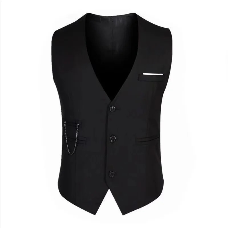 7XL High Quality Dress Vests For Men Slim Fit Mens Suit Vest Male Waistcoat Gilet Homme Casual Sleeveless Formal Business Jacket 250804