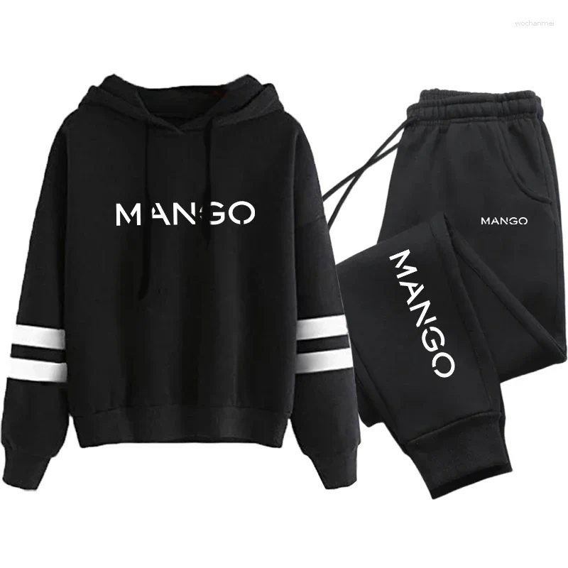 Women's Two Piece Pants S Womens Tracksuit Trend Printed Hooded Sweatshirt Sweatpants 2 Pcs Set Casual Home Clothing Daily Sports Outfits