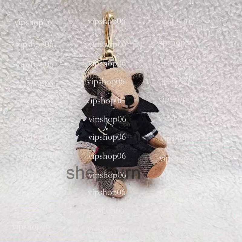 Trench Coat Bear Designer Keychain For Women Thomas Mens Luxury Keyring Stainless Steel Bag Charm Classic Fashion Key Chains Key Holder