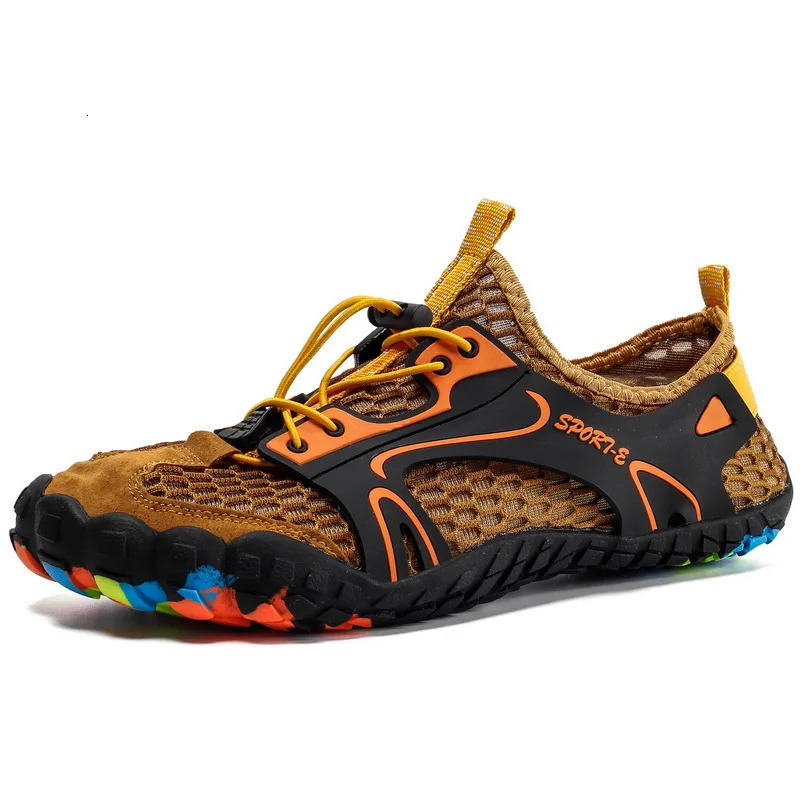 Mens Quick-Dry Breathable Aqua Shoes Men Women Couples Outdoor Beach Five Finger Swimming Hiking Wading Upstream Sneakers 250805