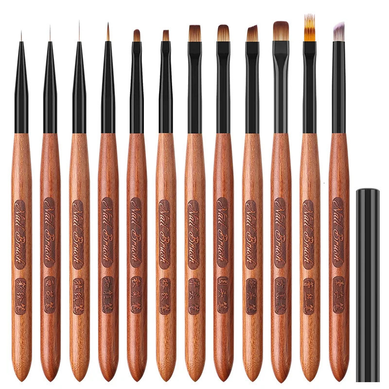 12Style Nail Art Brushes Set Nail Liner Brush Nail Painting Pen Acrylic UV Gel Brushes Crystal Ombre Manicure Tool Nail Brush 250730