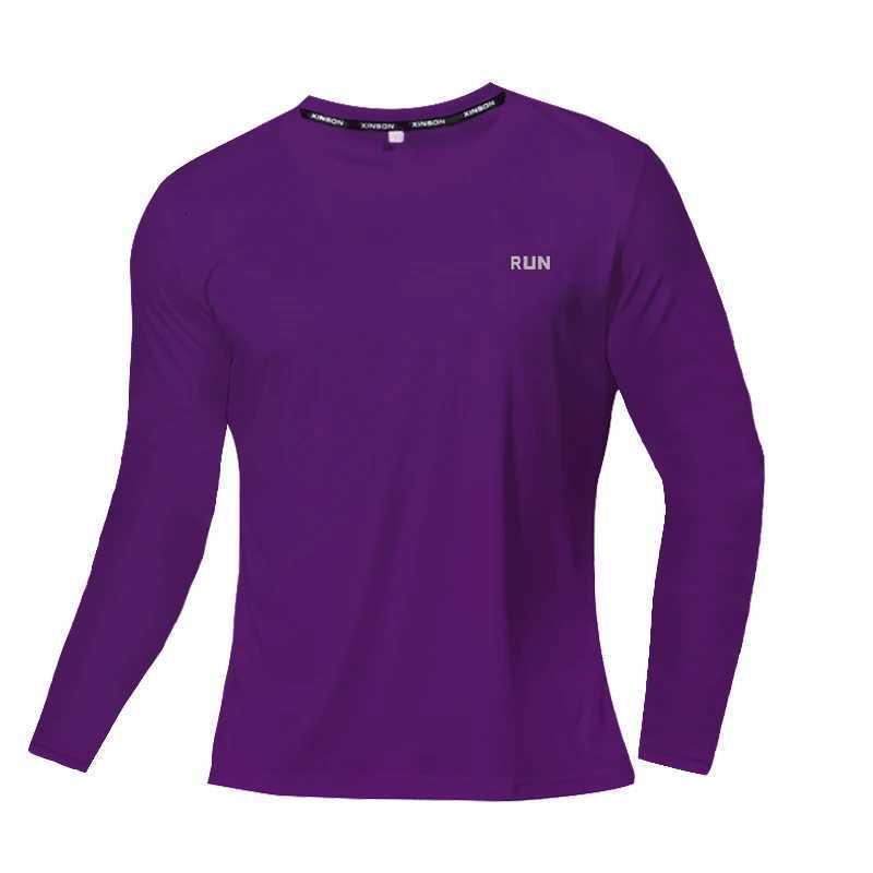 Simple Solid Color Mens Long Sleeve T-shirt Outdoor Run Sports Tees Loose O-neck Fashion Cotton Tops Fall Comfortable PulloverXJ250805