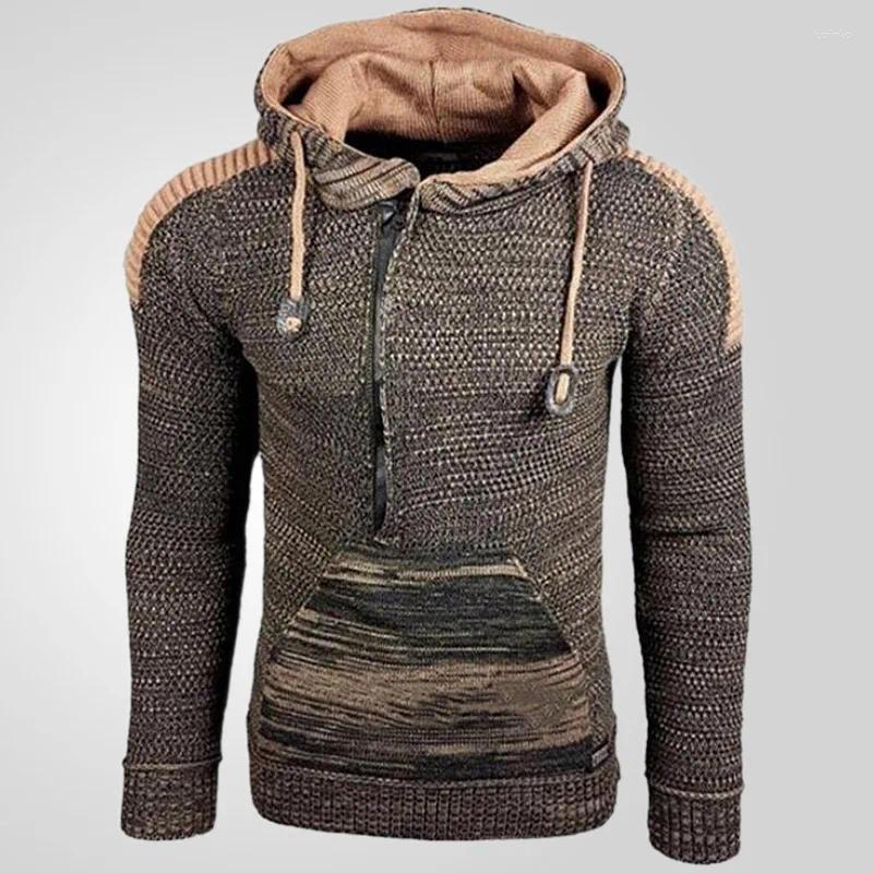 Men's Sweaters Youth Luxury Fashion British Autumn/Winter Sweater Hooded Pullover Knitted Long Sleeve Top