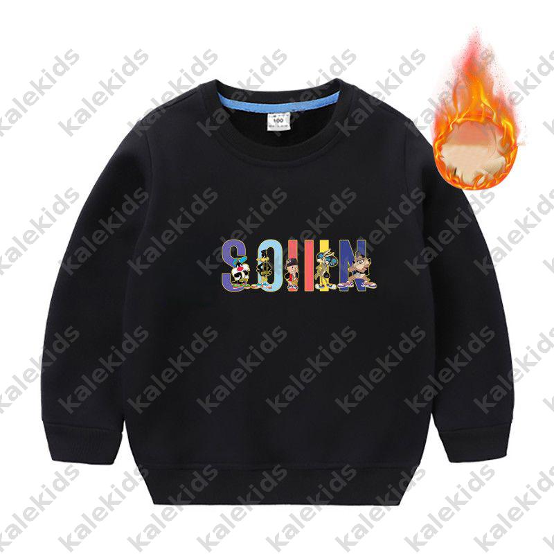 New kids Little Bear Printed Hoodie Winter Long Sleeve Childrens clothing Pure Cotton thick sweatshirt Autumn boys girls sweater 9 colors CSD2508051