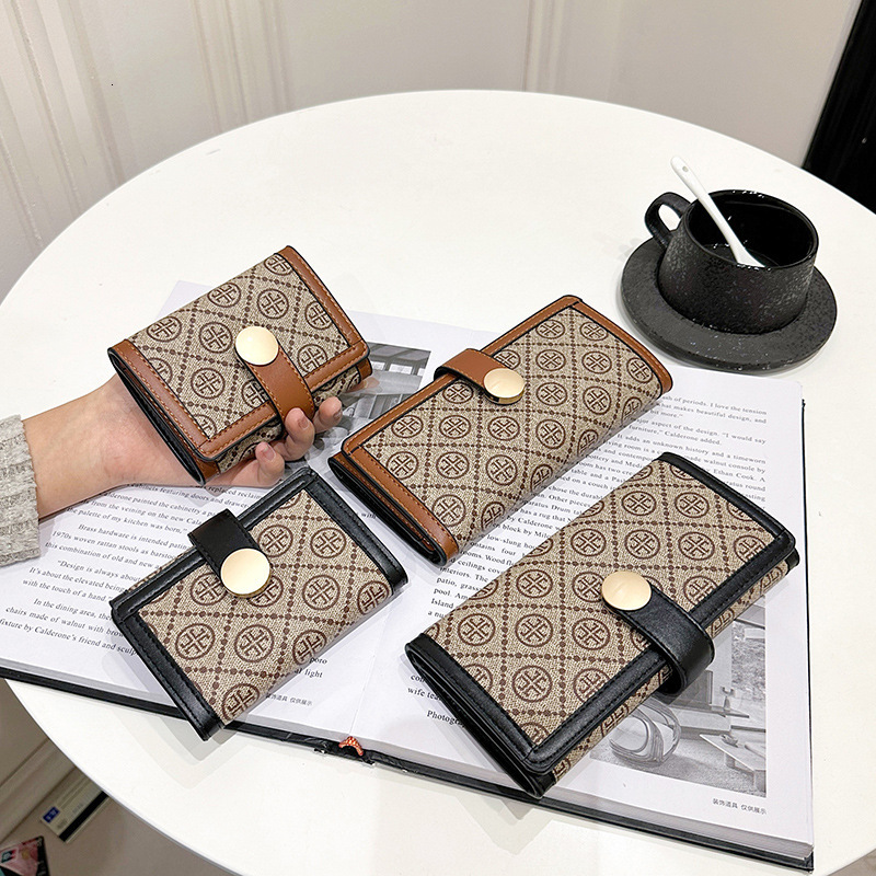 Luxury Brand Designer Bag Handheld Long And Short Printed Wallet Korean Style Large Capacity Trendy Fashion High-End Women's Wallet Coin Purse