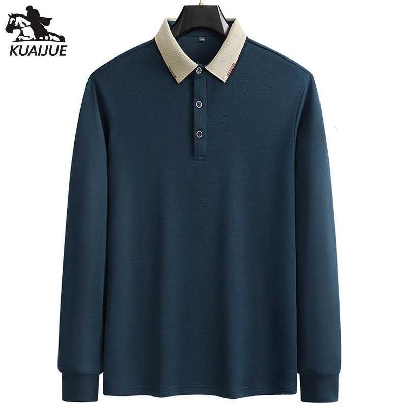 Mens Polo Shirt M-7XL 8XL 9XL Autumn New Mens Long Sleeve Polo Shirt Solid Color Middle Age Business Casual Mens Polo Shirt A92 W250805