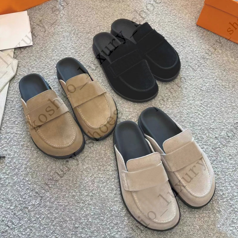 Designer Men's Flat Slippers Spring and Summer Fashion Leather Height Increasing Women's Baotou Slippers Casual Beach Shoes unisex with Bo