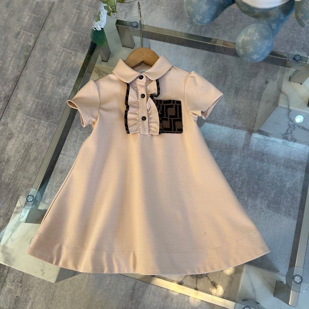 baby girl dress jacquard floral print short sleeve round neck skirt spring summer children party casual clothing size 90-150cm a7-image-1069771336