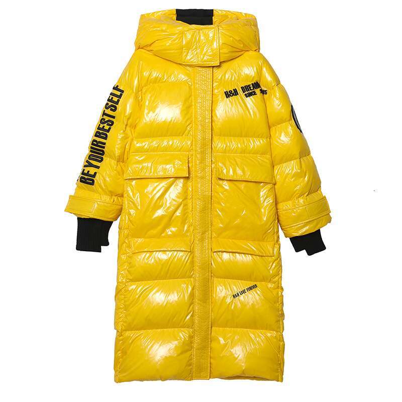 Designer Clothing 2025 Black Glossy Parker Female Warm Winter Thicken Down Cotton Jacket Windproof Rainproof Women's Hooded Coat Casual Long Ov