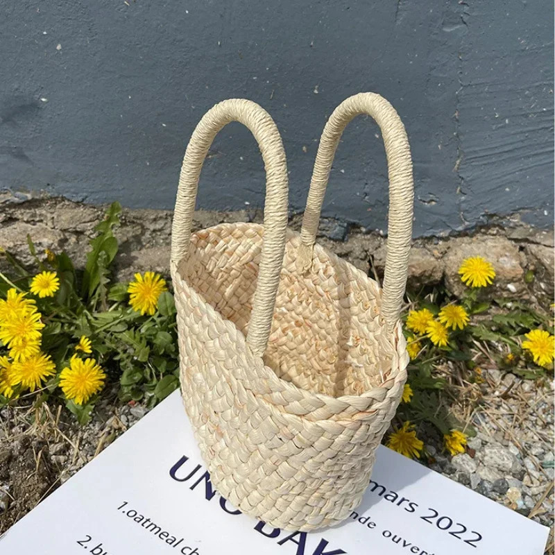Straw Bag Portable Cute Korean Style All-match Small Basket Shopping Purse Summer Cool Retro 250801