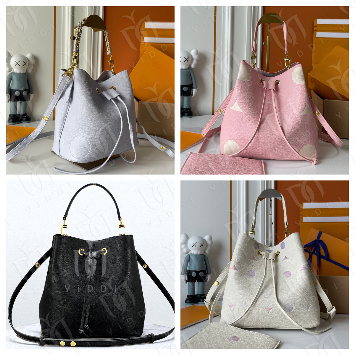 Neon bucket bag tote bag for women Designer drawstring bucket bag shoulder bags crossbody bag Embossed leather luxurys handbag Slouchy bags bucket t