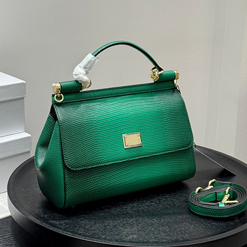Luxury Fashion Totes Designer Evening Handbags Women's Shoulder Bag High Quality Leather Classics Sicily Lizard Pattern The Same Style As The Q