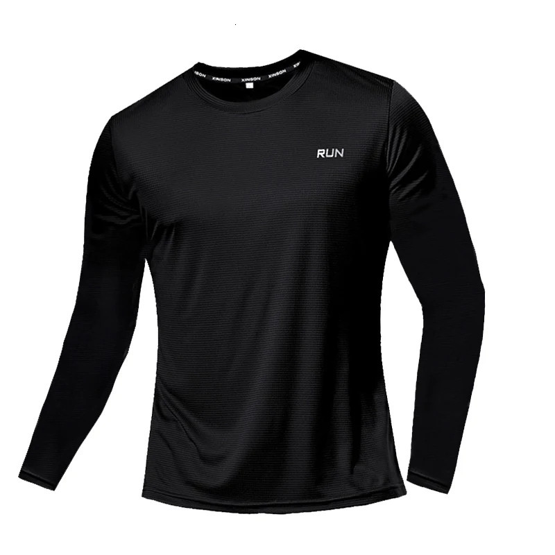 Simple Solid Color Mens Long Sleeve T-shirt Outdoor Run Sports Tees Loose O-neck Fashion Cotton Tops Fall Comfortable Pullover 250804
