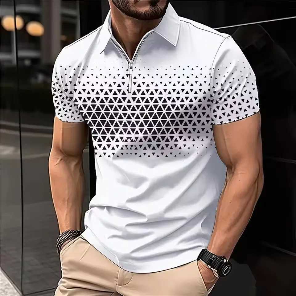 6XL Large Size Mens Clothing Fashion Street Plain T-Shirts Summer Short Sleeve 3D Print Trend Simple Mens POLO Tee Casual Tops W250805