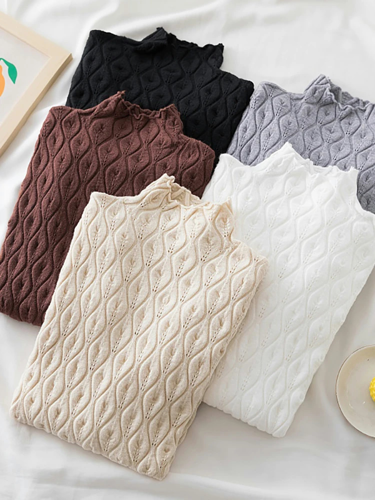 AOSSVIAO Cashmere Turtleneck Women Sweaters Autumn Winter Warm Pullover Slim Tops Knitted Sweater Jumper Soft Pull Female 250801