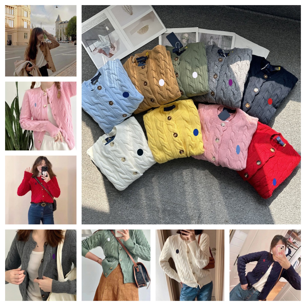 Designer Women's cardigan sweater Knitted embroidered sweater Blended cotton sweater Knitted Fashionable high-quality sweater Size: S-L