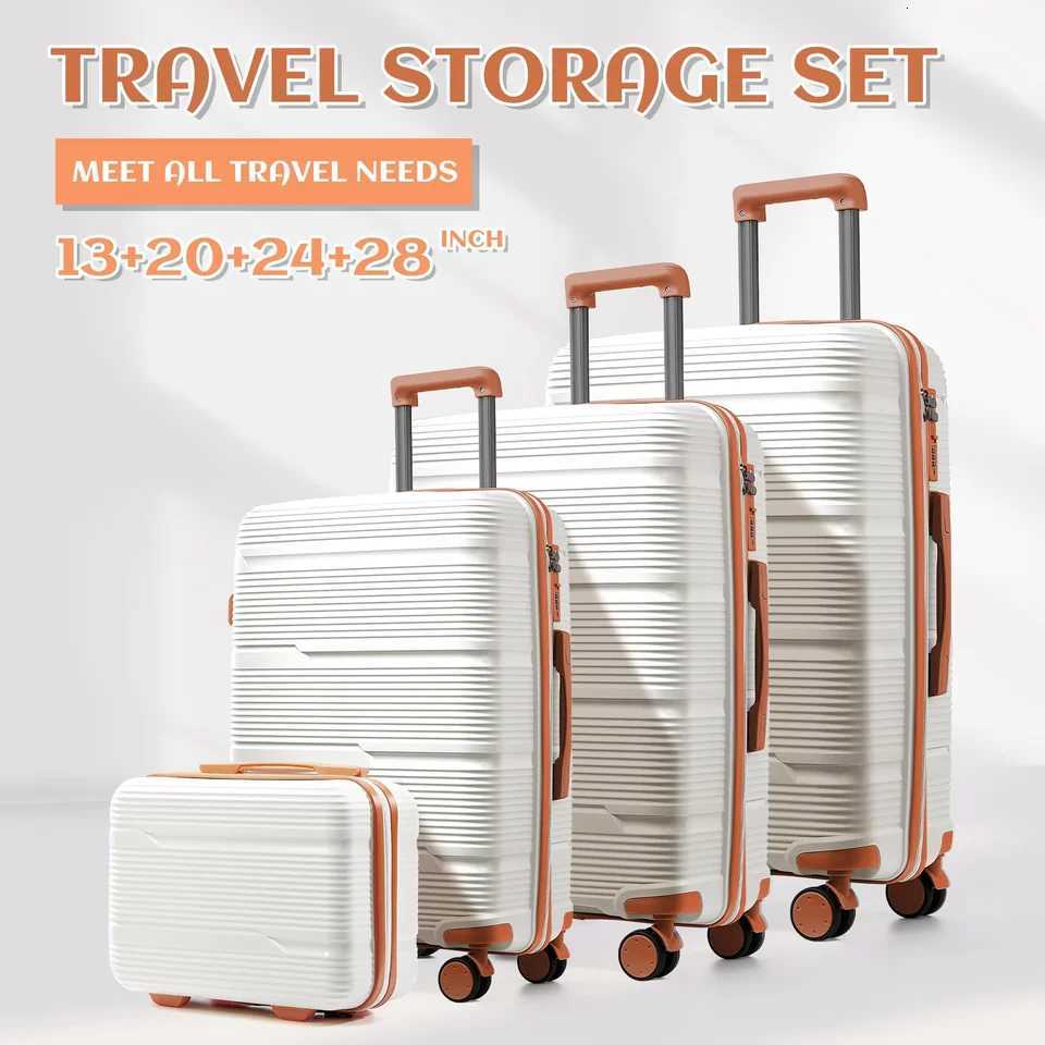 4pcs Travel Suitcase New Durable Luggage Sets Rolling Luggage TSA Lock Carry On Luggage Boarding Trolley Case 13 20 24 28 inches W250805-image-1069931991