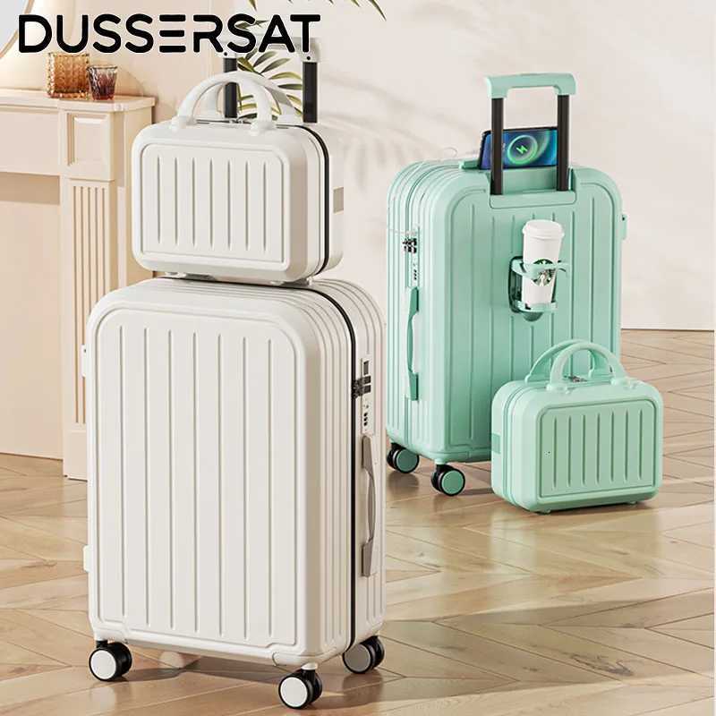 Korean Style Luggage Suitcase for Girls - 20 Inch ABS+PC Cabin Suitcase Large Capacity 22/24/26/28 Inch 360 Silent Wheels W250805-image-1069931628