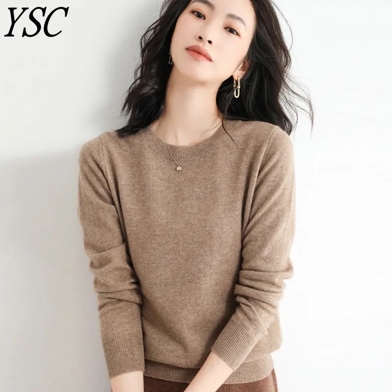 2024 Classic Style Cashmere Pullover Fashion Merino Wool Sweater Round neck Long Sleeve Knitwear Soft Warm Basic Clothing Tops250804