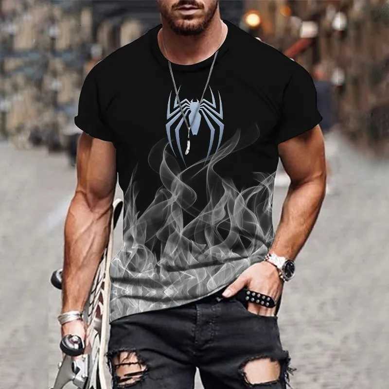 Fashionable 3D gradient printed T-shirt for men hip-hop style Harajuku street casual round neck short sleeve top summer loose fit W250806