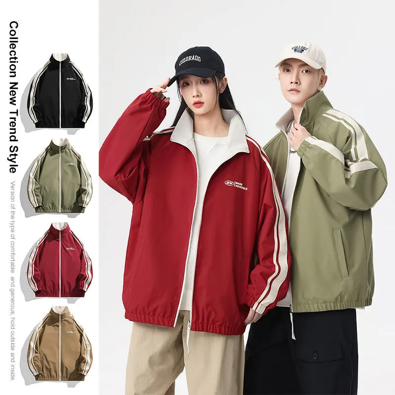 Jacket Two-sided Long Sleeve Outdoor Men Coats Women Reversible Windproof Coats Splashproof Double-Sided Jackets Couple Top 250804